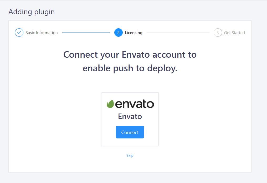 Connect envato account