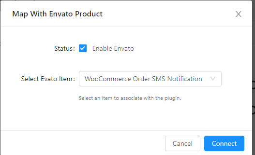 Select items and enable envato