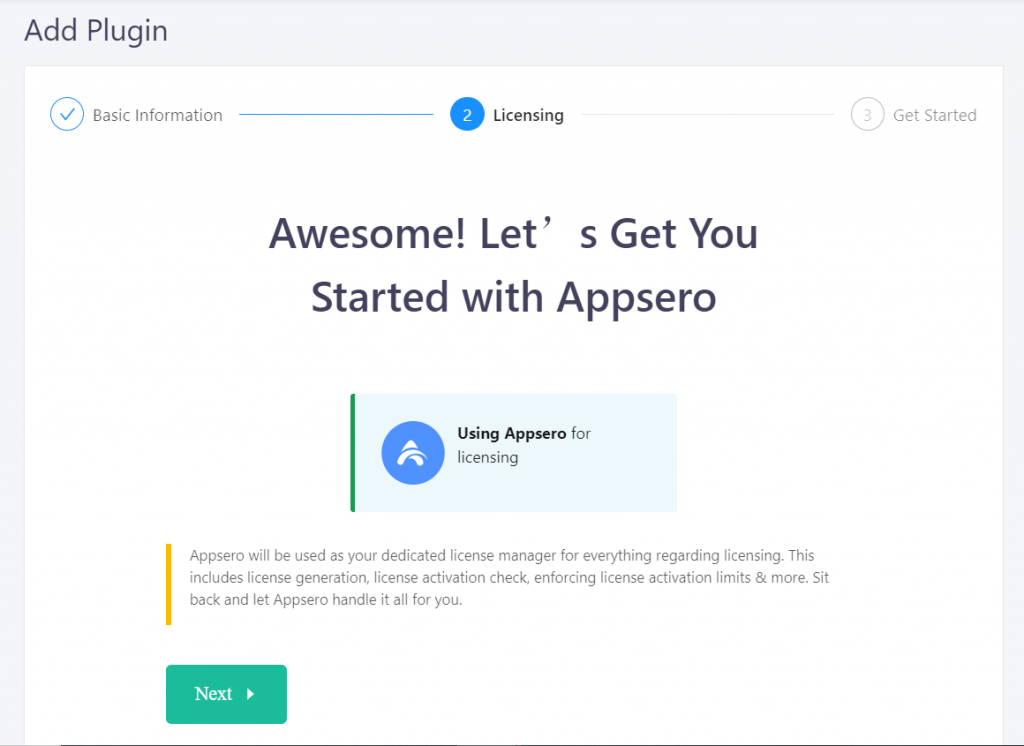 Appsero licensing to connect website