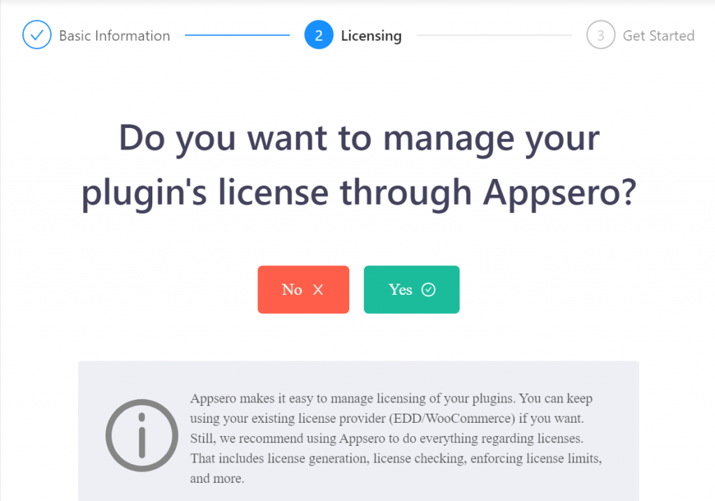 Manage plugin's licesne through Appsero