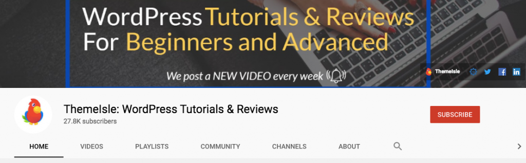 YouTube Channels For WordPress users