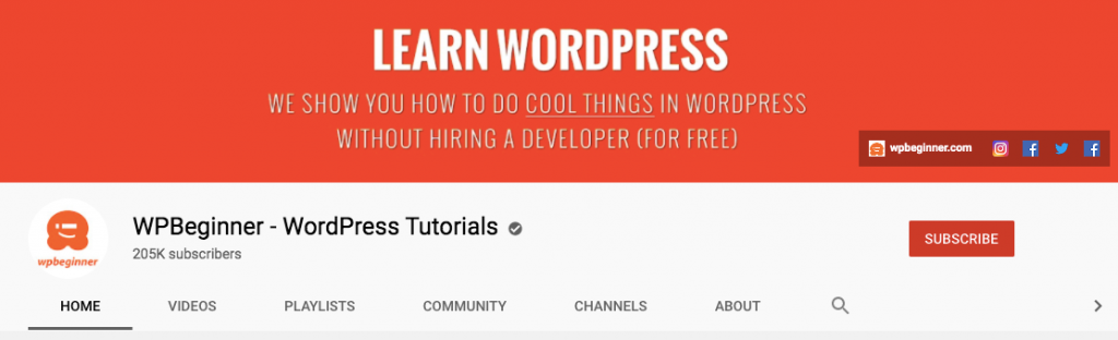 YouTube Channels For WordPress users