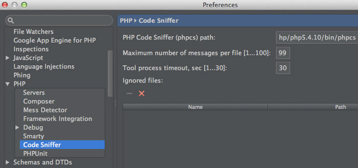 php code sniffer