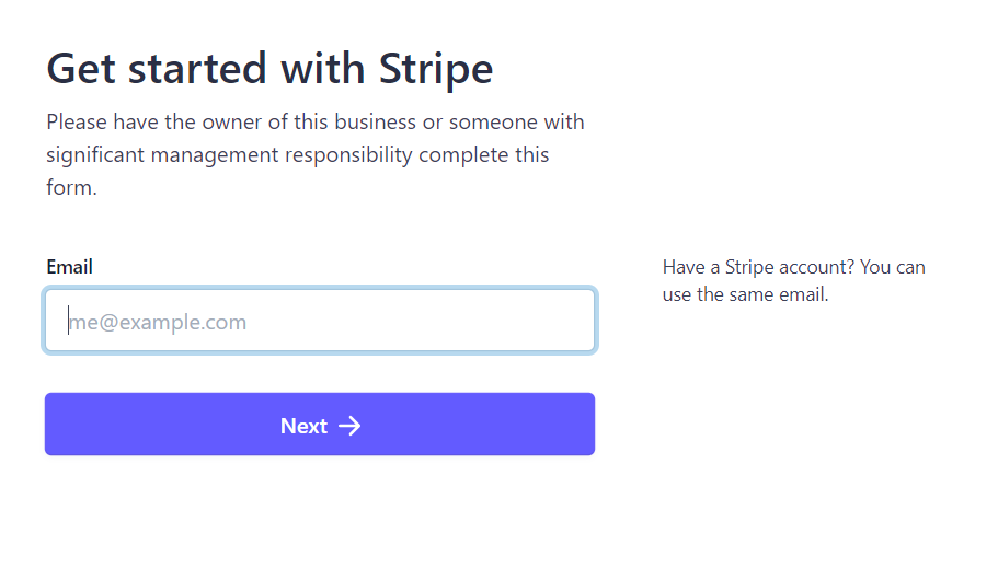 Start with Stripe