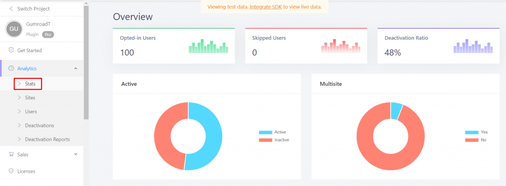 Plugin analytics stats