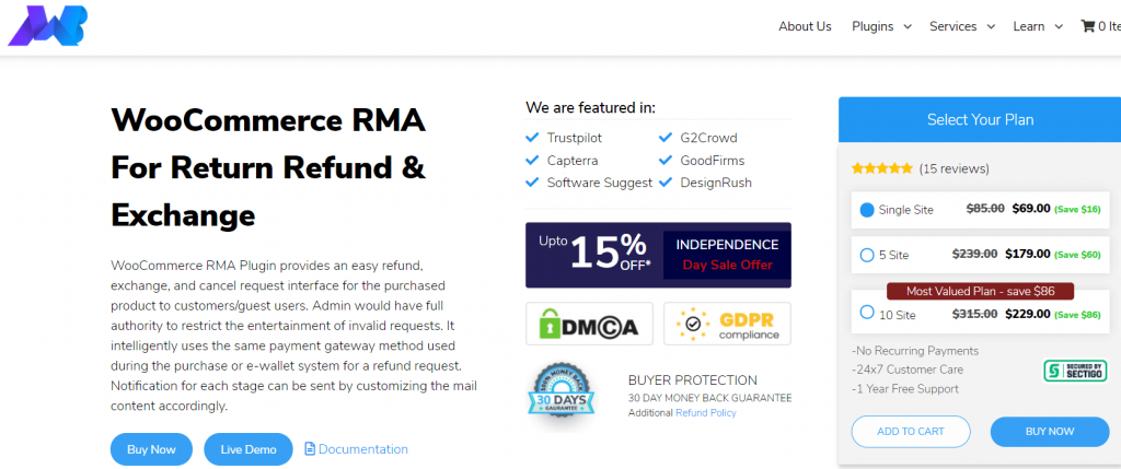 woocommerce rma for return refund exchange