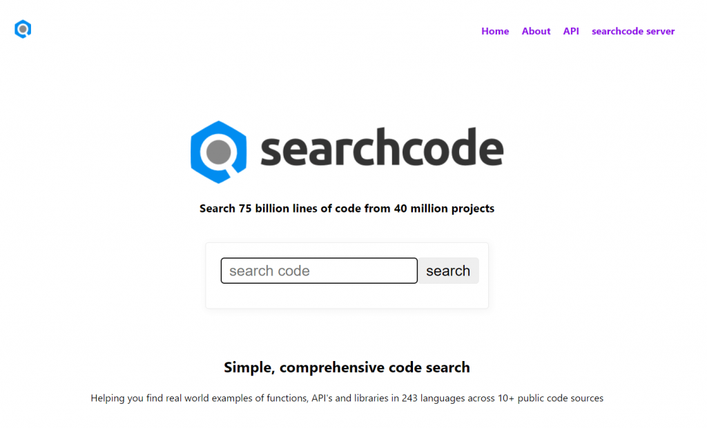 Search Code- Developer search engine
