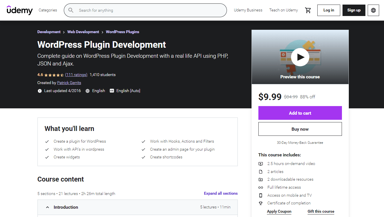 WordPress Plugin Development by Udemy