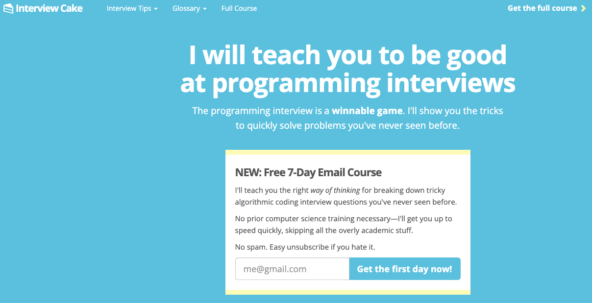 Interview Cake- Programming Interview Questions+Help