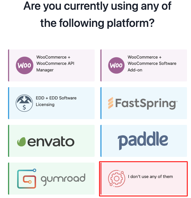 Select your platform for selling