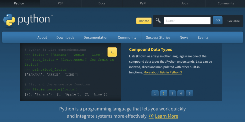 Python (Best Efficient Programming Language) 