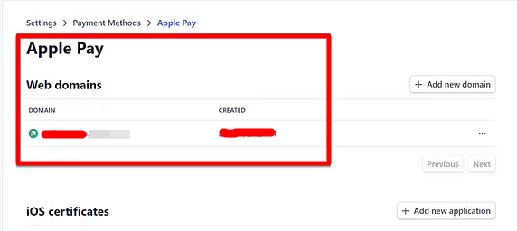 Add your Domain with Apple Pay in Stripe