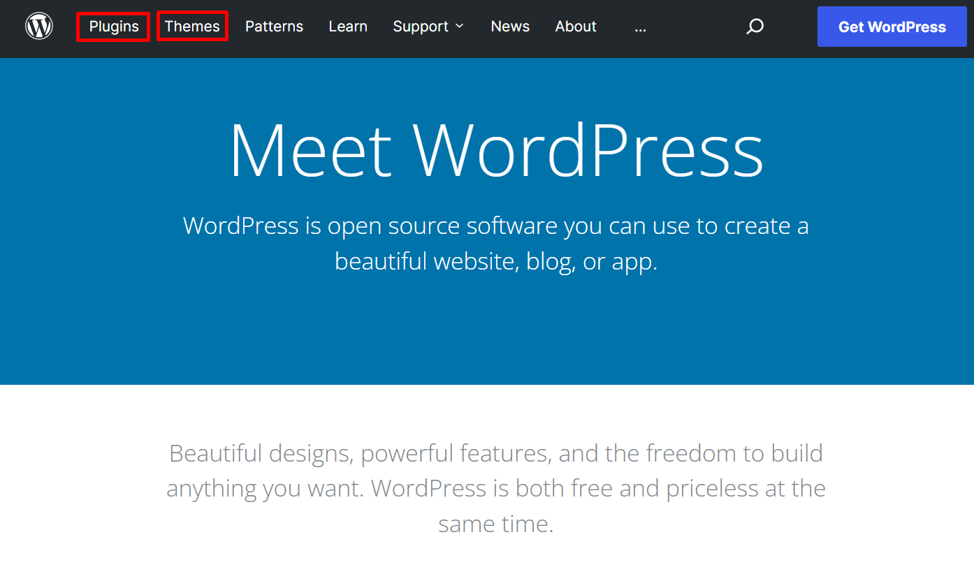 WordPress.org plugins and themes