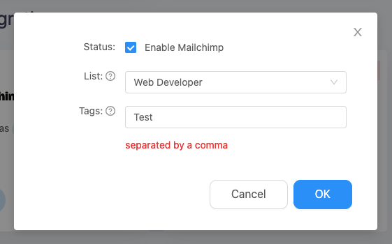 Appsero integration with Mailchimp