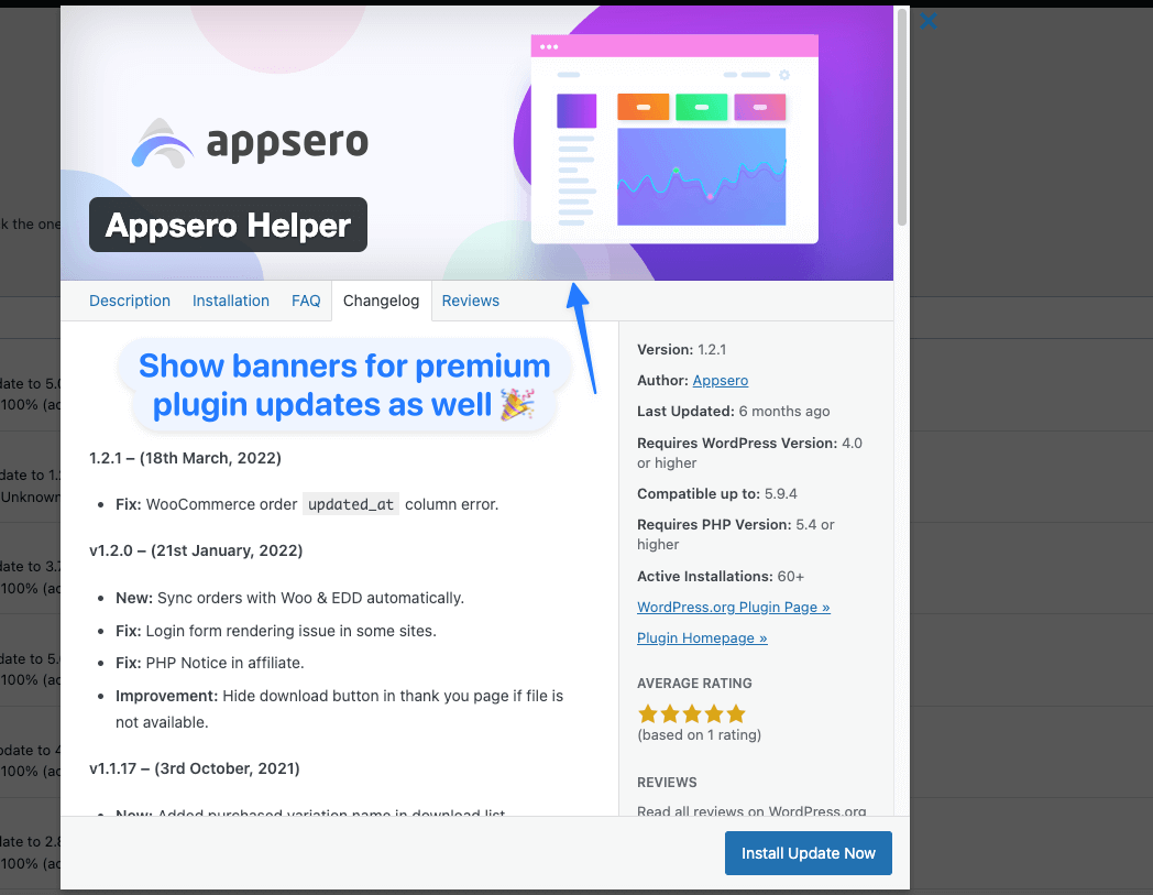 Add Banner to Plugin Updates Feature