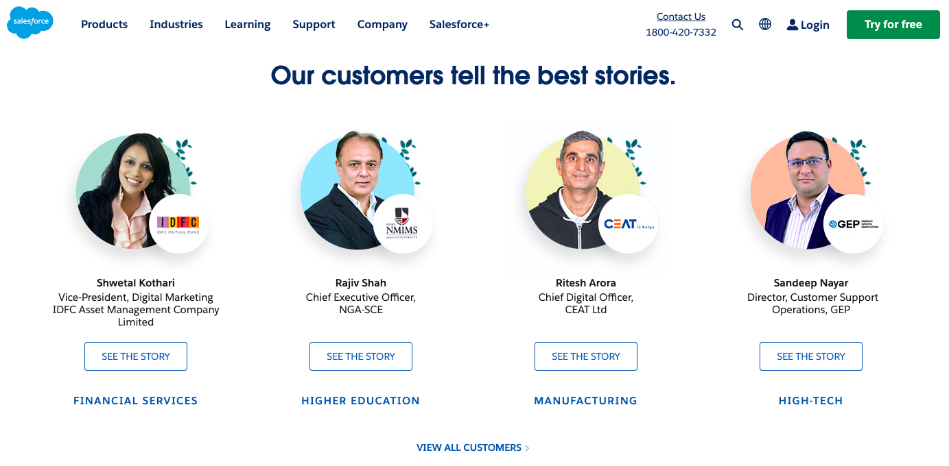 Salesforce- customer testimonials 