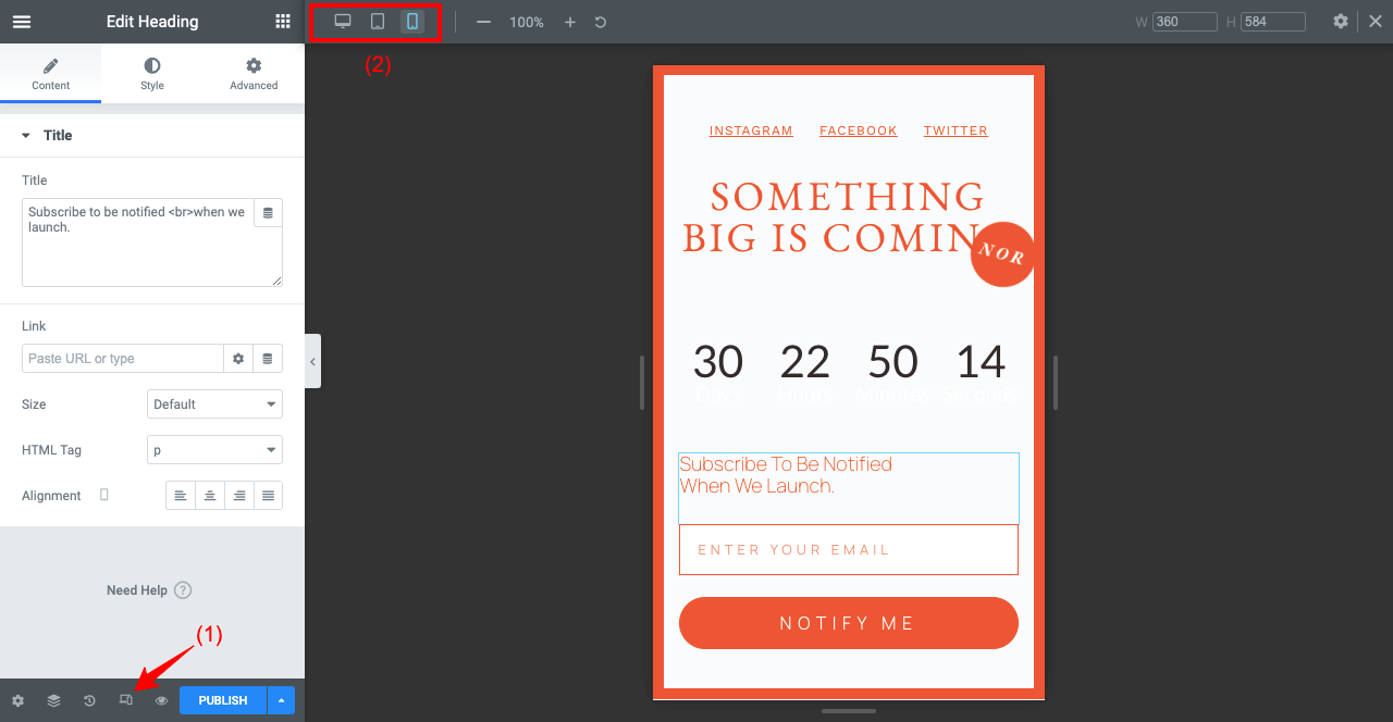Make Your Coming Soon Page Mobile Responsive Using Elementor