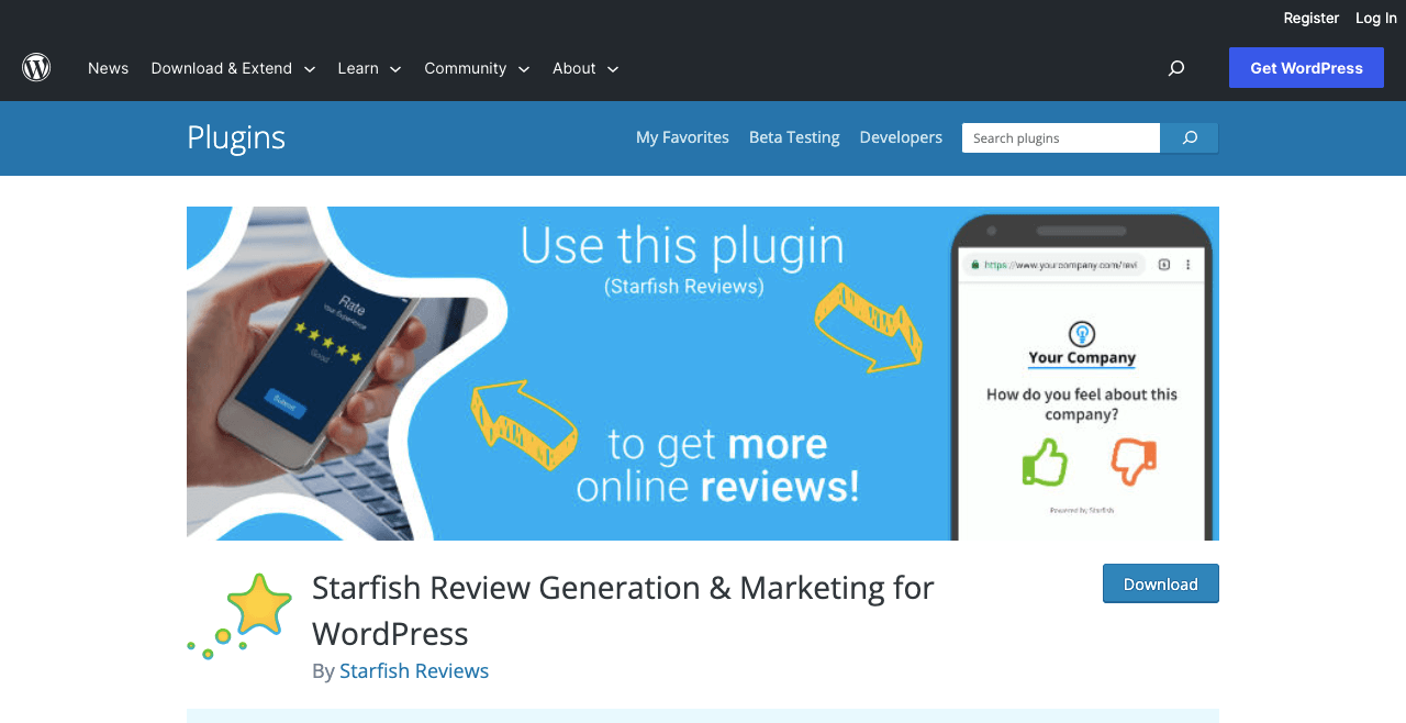 Starfish Reviews plugin