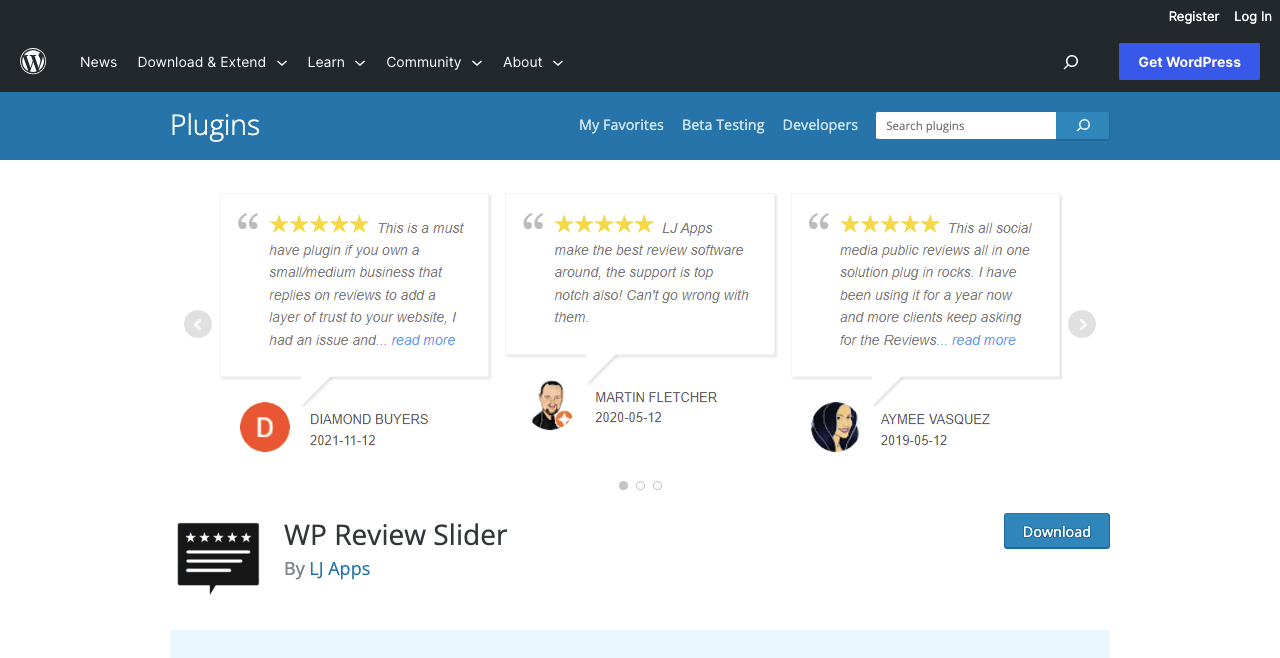 WP Review Slider