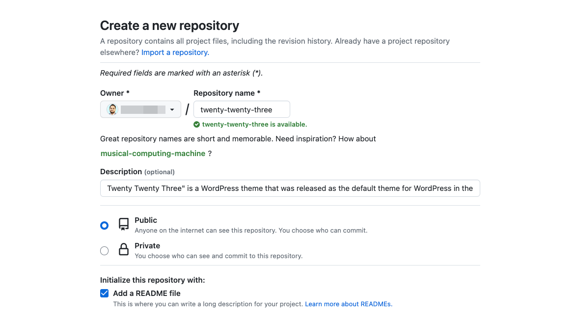 Create a new repository on GitHub