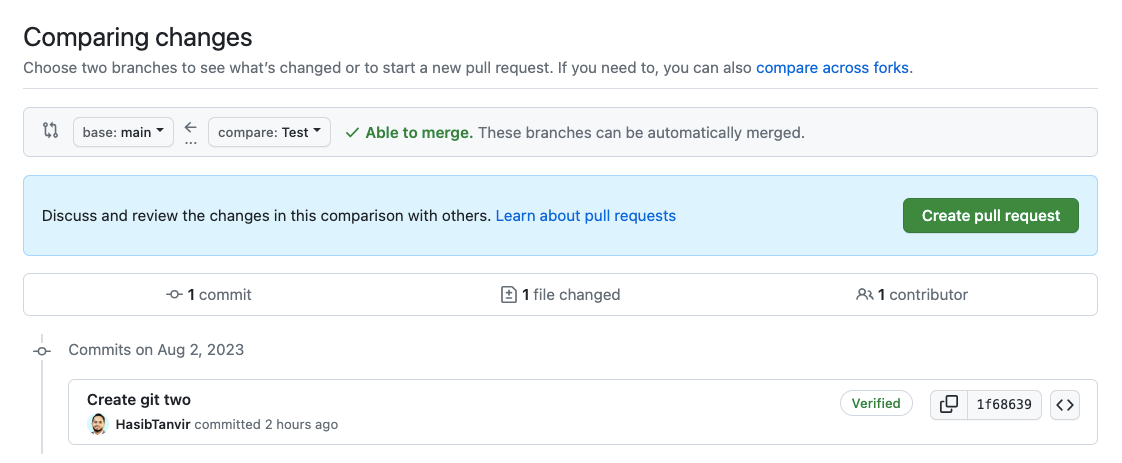 Create a GitHub pull request