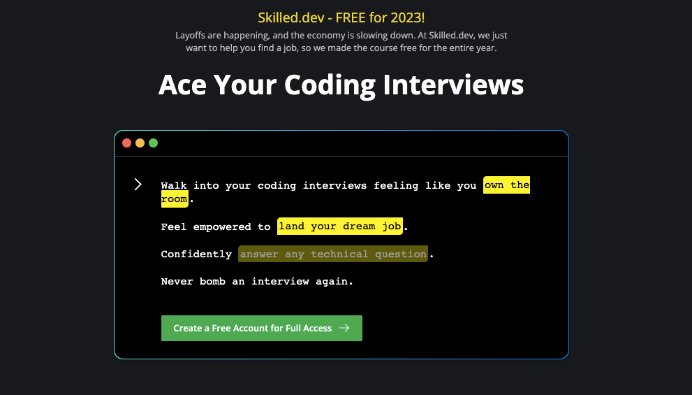 Skilled.dev- Coding Interview Questions 