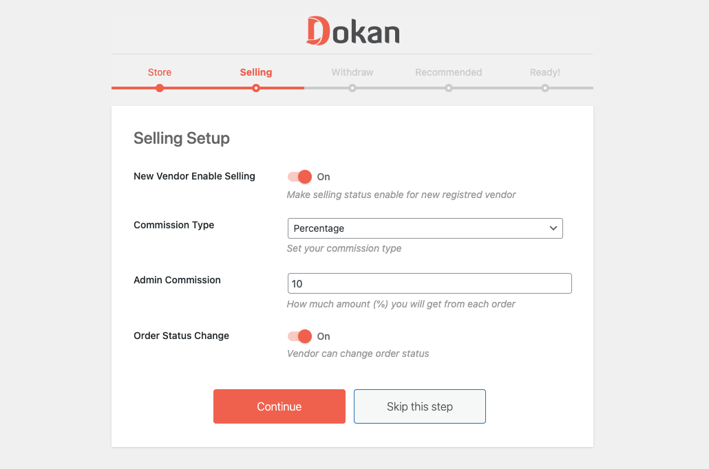 Dokan onboarding journey 