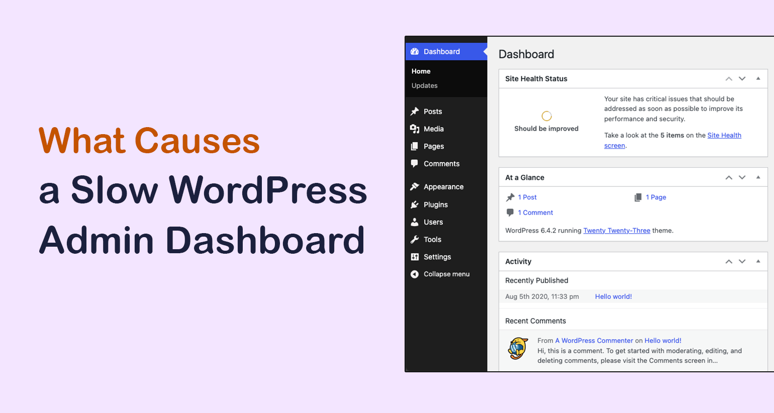What causes a slow WordPress admin dashboard