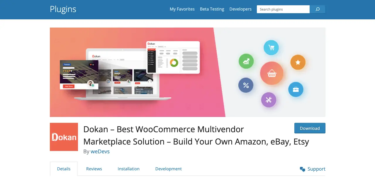 Best Online Store Builders - Dokan Multivendor marketplace builder plugin