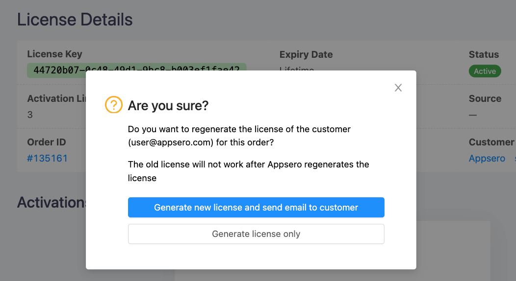 Regenerate the License and Notify Your User