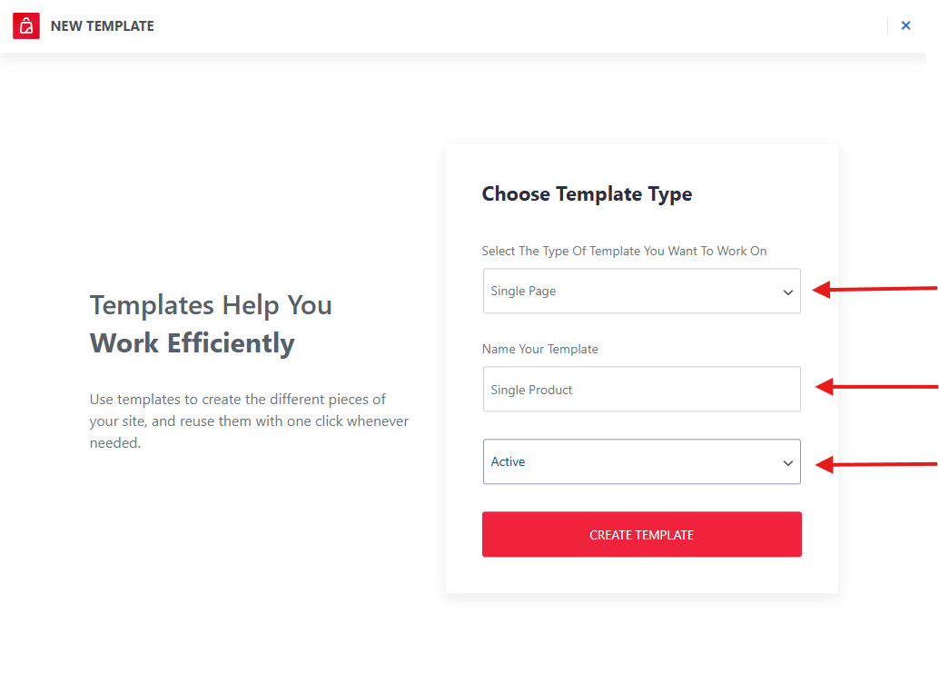 Choose the template type